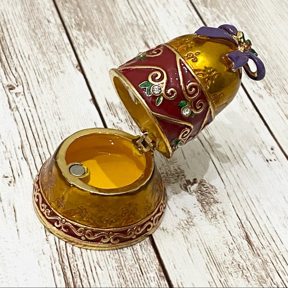 Sleigh Bells Purple Christmas Bell Enamel Trinket - Picture 6 of 12